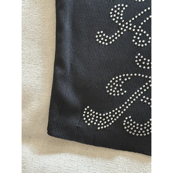 “Don’t Be Boring B” Black Rhinestone Tank Top - Size L - Picture 2 of 5